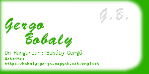 gergo bobaly business card