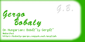 gergo bobaly business card